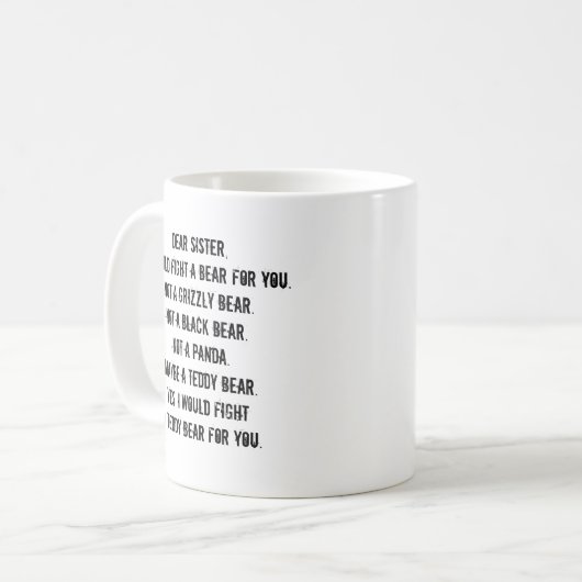 Sister Sisters Funny Gift Tasse (Vorderseite Links)
