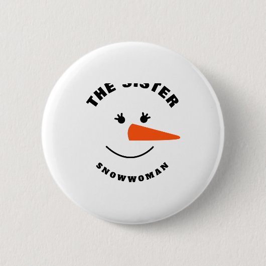 Sister Snowman Face Squad Matching Family Costume Button (Vorderseite)