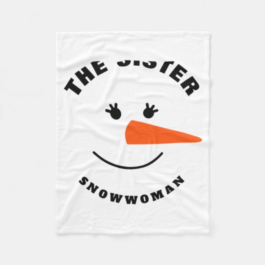 Sister Snowman Face Squad Matching Family Costume Fleecedecke (Vorderseite)