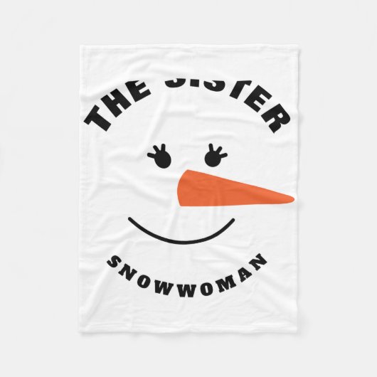 Sister Snowman Face Squad Matching Family Costume Fleecedecke (Vorderseite)