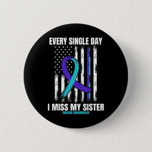 Sister Suicide Awareness Prevention American Flag Button