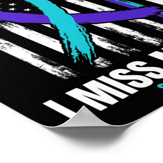 Sister Suicide Awareness Prevention American Flag Poster (Ecke)