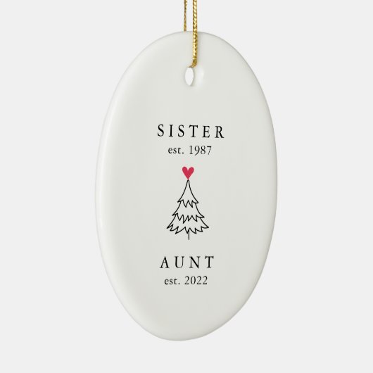 Sister | Tante Jahr Osten. Christmas Keramik Ornament (Rechts)