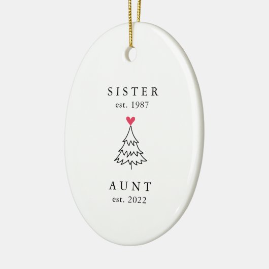 Sister | Tante Jahr Osten. Christmas Keramik Ornament (Links)