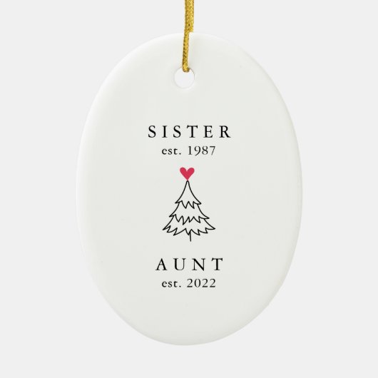 Sister | Tante Jahr Osten. Christmas Keramik Ornament (Vorne)