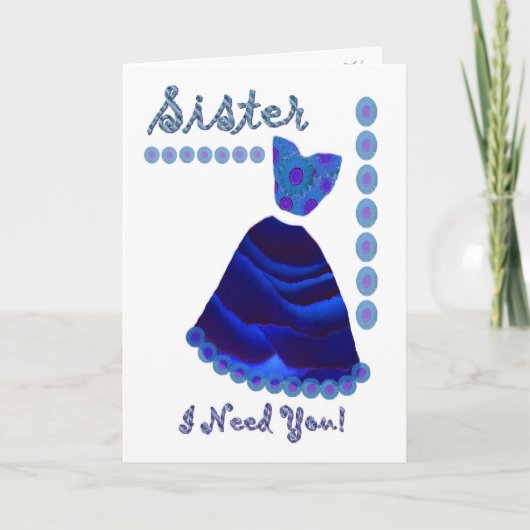 SISTER - Trauzeugin mit ROYAL BLUE Dress Einladung (Vorderseite)
