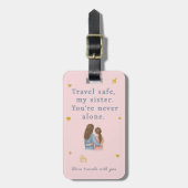 Sister Travel Tag – You’re Never Alone Gepäckanhänger (Vorderseite vertikal)