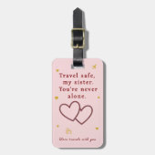 Sister Travel Tag – You’re Never Alone Gepäckanhänger (Vorderseite vertikal)