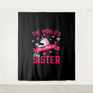 Sister Unicorn Geschenk Big Sister Magical Unicorn Wandteppich