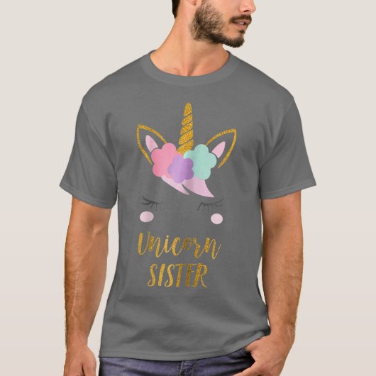 Sister Unicorn Shirt Niedlich Unicorn Schwester Ge (Vorderseite)