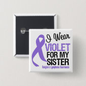 Sister Violet Ribbon Hodgkins Lymphooma Button (Vorne & Hinten)