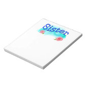Sister Watercolor-Rose Notizblock (Rotiert)