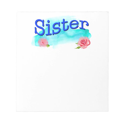 Sister Watercolor-Rose Notizblock (Vorderseite)