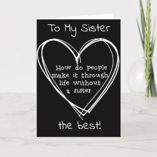 **SISTER** WÜNSCHEN SIE WEIN UND LIEBE VALENTINE FEIERTAGSKARTE