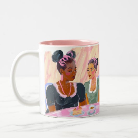 Sisterhood Over Tea Time Mug Zweifarbige Tasse (Links)