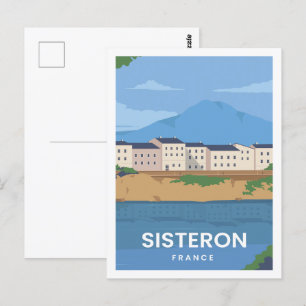 Sisteron Frankreich Berühmter Reiseort Illustratio Postkarte