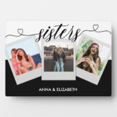 Sisters 3 Foto Collage Script Niedliches Geschenk Fotoplatte (Vorderseite)