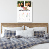 Sisters Are Different Flowers Custom Photo & Names Leinwanddruck (Insitu (Schlafzimmer))
