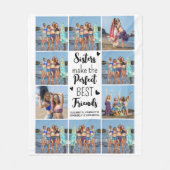 Sisters Best Friends Custom Chic 10 Foto Collage Fleecedecke (Vorderseite)