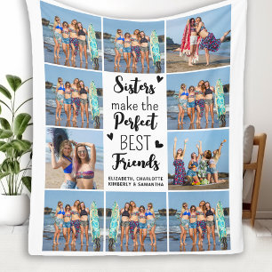 Sisters Best Friends Custom Chic 10 Foto Collage Fleecedecke