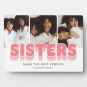 Sisters Best Friends Foto Collage Plaque Fotoplatte (Vorderseite)