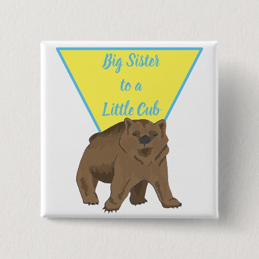Sisters Big Sister Little Sister Baby Bear Button (Vorderseite)