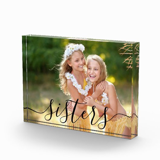 Sisters Black Script Overlay Custom Fotoblock (Rechts)