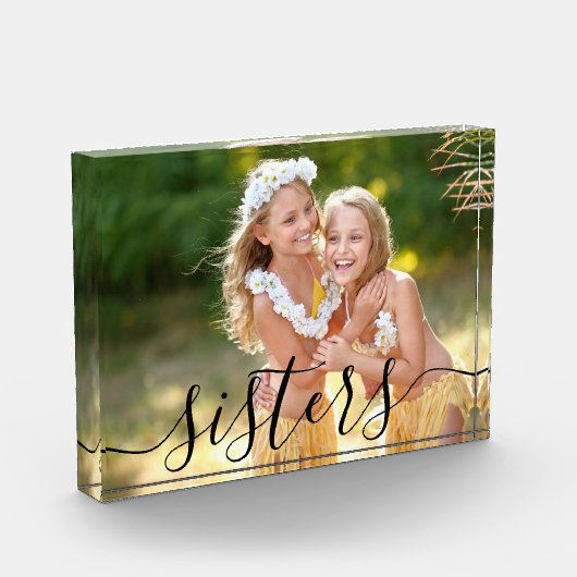 Sisters Black Script Overlay Custom Fotoblock (Links)