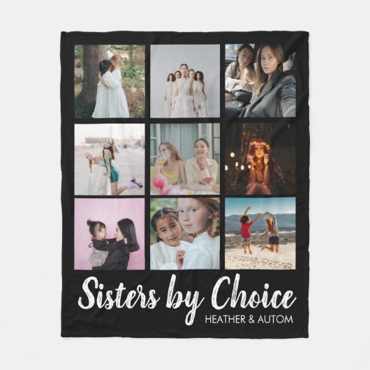 Sisters by Choice FotoCollage Bester Freund Custom Fleecedecke (Vorderseite)