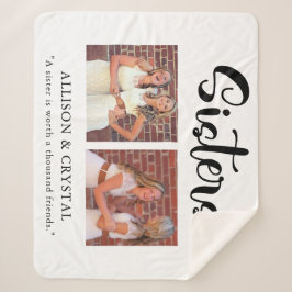  Sisters Calligraphy 2 Foto Collage Quote Geschenk Sherpadecke