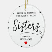 Sisters Connected At Heart Photo Keepsake White Keramik Ornament (Links)