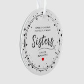 Sisters Connected At Heart Photo Keepsake White Ornament (Vorderseite)