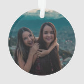 Sisters Connected At Heart Photo Keepsake White Ornament (Rückseite)