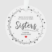 Sisters Connected At Heart Photo Keepsake White Ornament (Vorderseite)