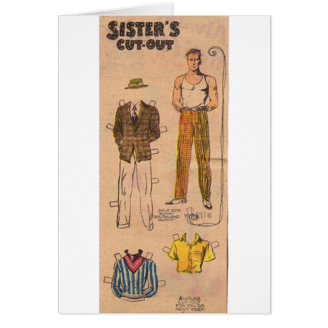 Sister's Cut Out aus den 1930er Jahren schöne Papi (Vorne)