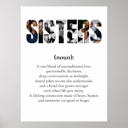 SISTERS Definition Poster – Unique Gift for Her (Vorne)