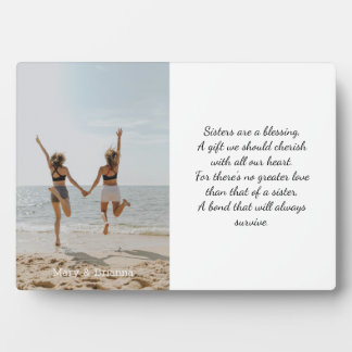 Sisters Elegantes Script Foto Gedicht White Overla Fotoplatte