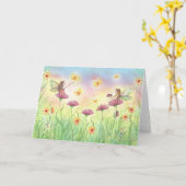 Sisters Fairy Greeting Card Karte (Gelbe Blume)