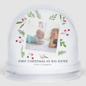 Sister's First Christmas Photo Holly Schneekugeln (Vorderseite)