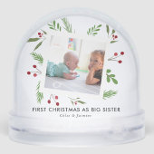 Sister's First Christmas Photo Holly Schneekugeln (Rückseite)
