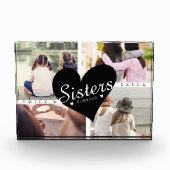 Sisters Forever Collage Heart Script Photo Fotoblock (Vorderseite)
