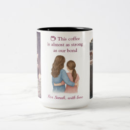 Sisters Forever – Custom Photo Collage Gift  Zweifarbige Tasse