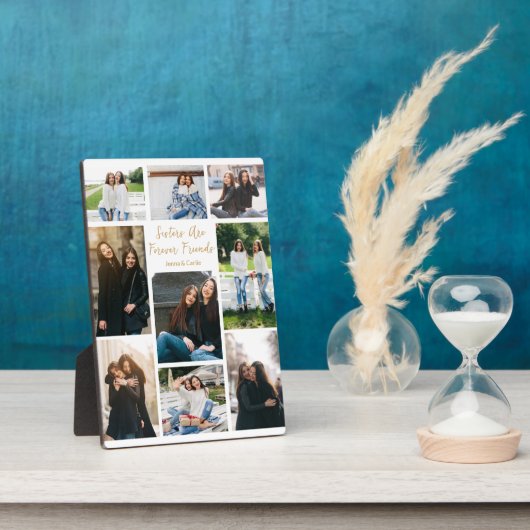 Sisters Forever Friends Collage Custom Quote Foto Fotoplatte (Seite)
