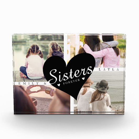 Sisters Forever Handgeschriebenes Script Keepake F Fotoblock (Vorderseite)