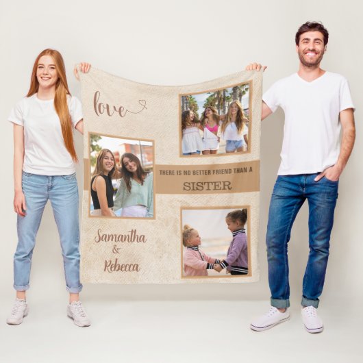 Sisters Foto Best Friends Trendy Tan Fleecedecke (Beispiel)