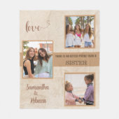 Sisters Foto Best Friends Trendy Tan Fleecedecke (Vorderseite)