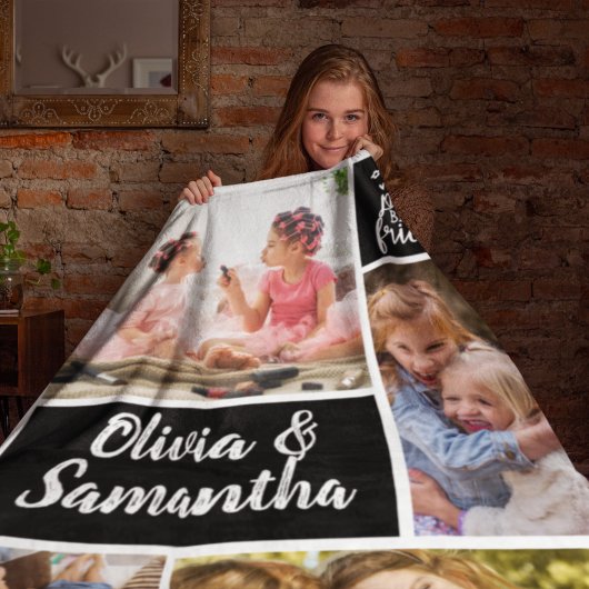 Sisters Foto Collage Die besten Freunde Trendy Fleecedecke