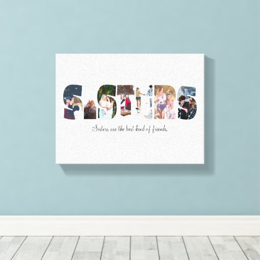Sisters Foto Collage Leinwand (Insitu (Holzboden))