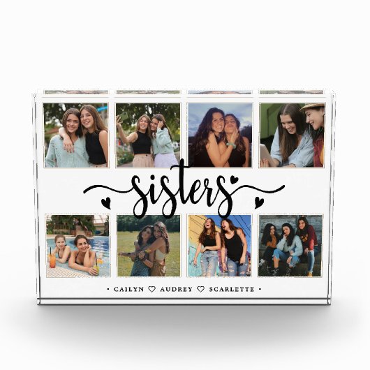 Sisters Foto Collage mit 8 Fotos und benutzerdefin (Vorderseite)