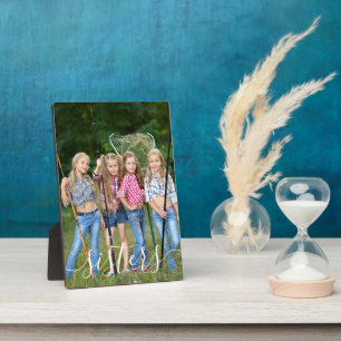 Sisters Foto White Script Typografy Overlay Fotoplatte